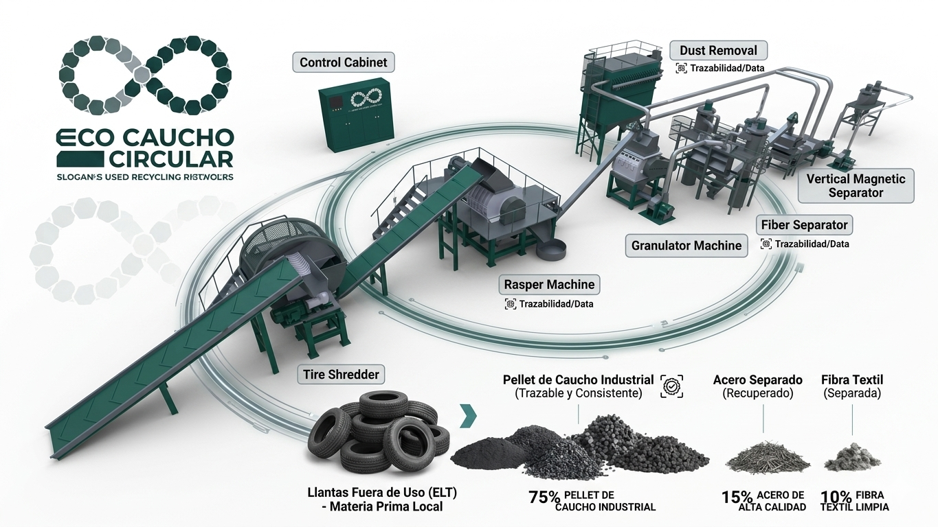Diagrama de proceso Eco Caucho Circular